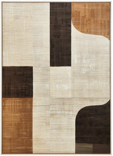 Orsina Nason Abstract Botanical Gold and White Textured Canvas Wall Art