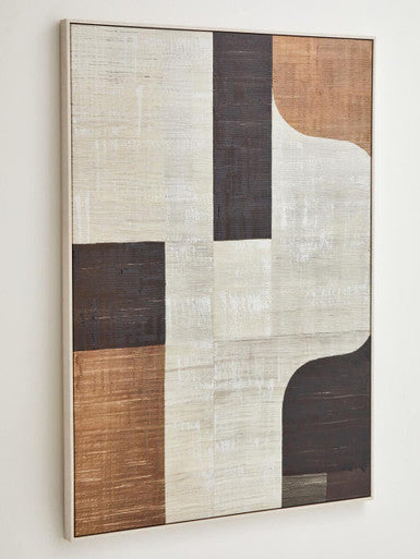 Orsina Nason Abstract Botanical Gold and White Textured Canvas Wall Art