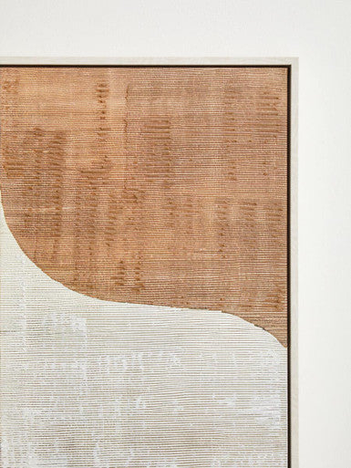 Orsina Nason Abstract Botanical Gold and White Textured Canvas Wall Art