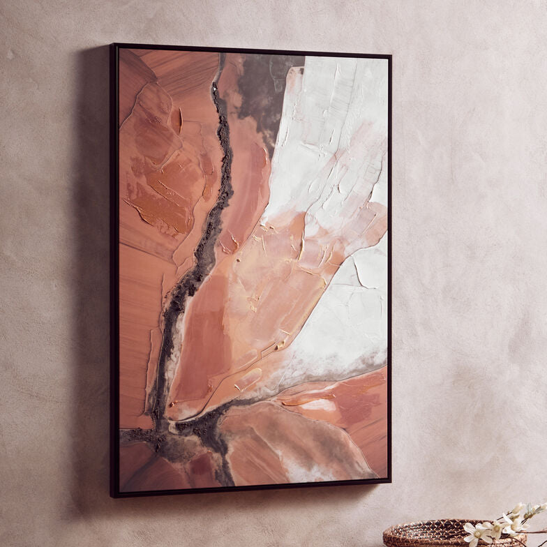 Orsina Nason Abstract Wall Art – Set of 2 Blue and Gold Framed Prints