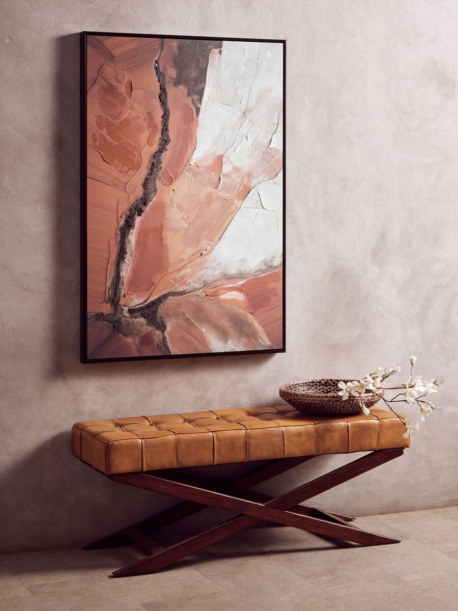 Orsina Nason Abstract Wall Art – Set of 2 Blue and Gold Framed Prints