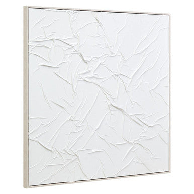 Orsina Astratto White Hand Painted Sculptural Fabric Wall Art