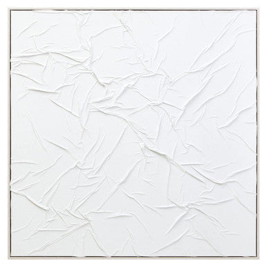 Orsina Astratto White Hand Painted Sculptural Fabric Wall Art