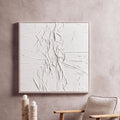 Orsina Astratto White Hand Painted Sculptural Fabric Wall Art