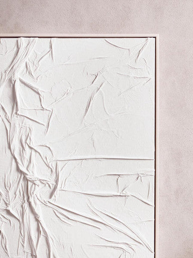 Orsina Astratto White Hand Painted Sculptural Fabric Wall Art