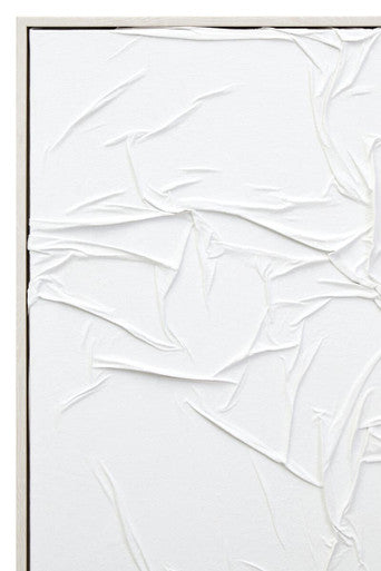 Orsina Astratto White Hand Painted Sculptural Fabric Wall Art