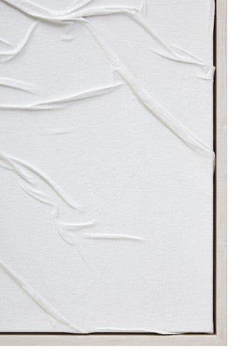 Orsina Astratto White Hand Painted Sculptural Fabric Wall Art