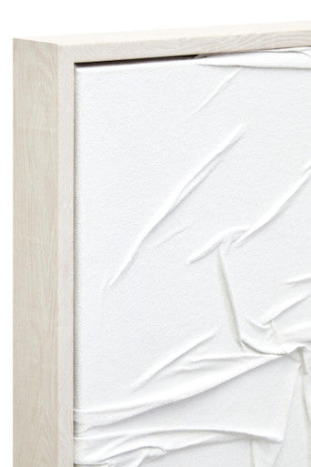 Orsina Astratto White Hand Painted Sculptural Fabric Wall Art