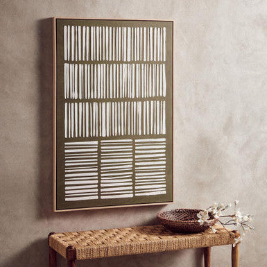 Orsina Astratto Green Textured Abstract Canvas Wall Art – Japandi Style