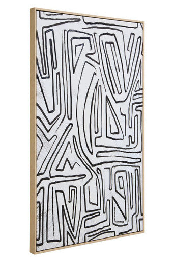 Orsina Astratto Abstract Black and Cream Textured Wall Art – Modern