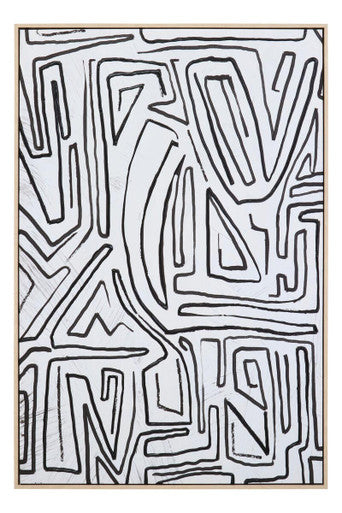 Orsina Astratto Abstract Black and Cream Textured Wall Art – Modern