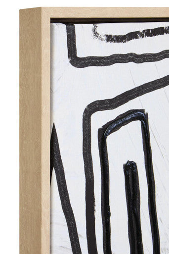 Orsina Astratto Abstract Black and Cream Textured Wall Art – Modern
