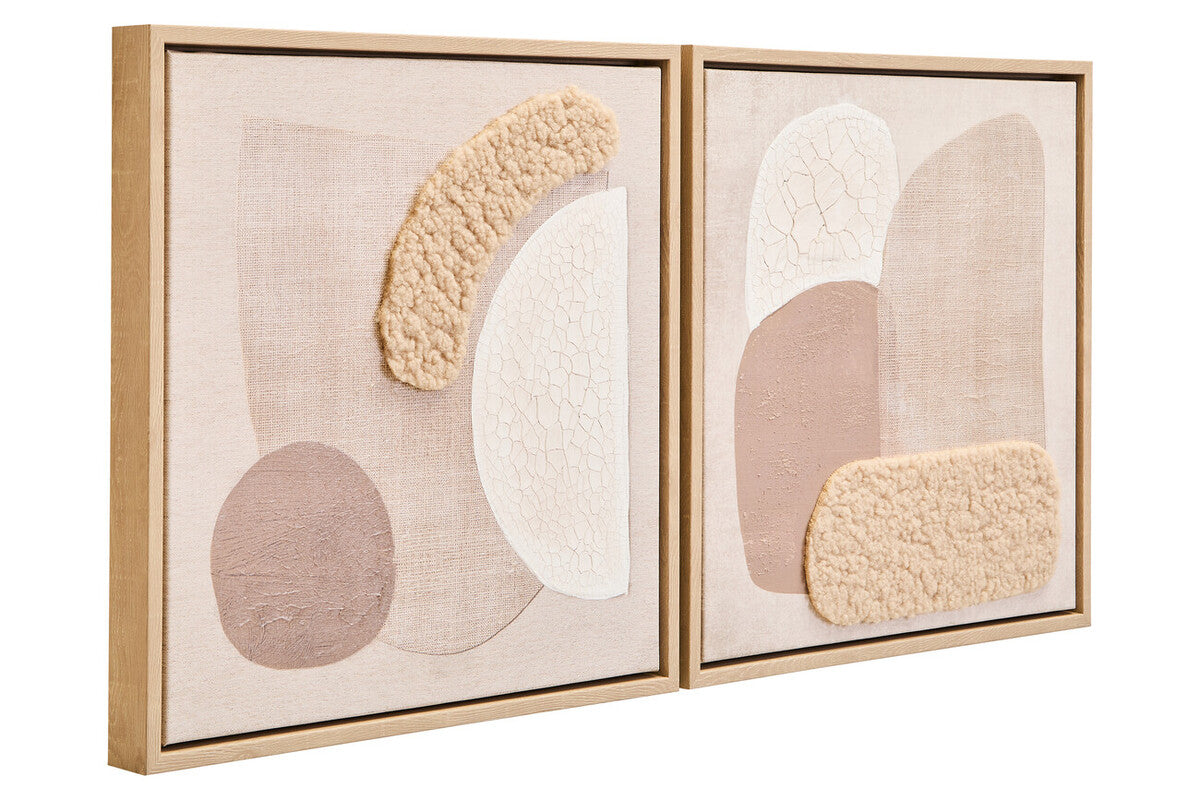 Orsina Astratto Natural Textured Wall Art – Set of 2 Modern Neutral Decor