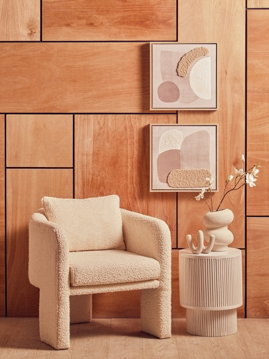 Orsina Astratto Natural Textured Wall Art – Set of 2 Modern Neutral Decor