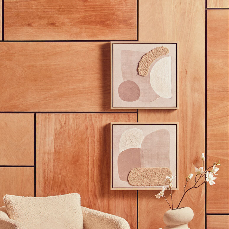 Orsina Astratto Natural Textured Wall Art – Set of 2 Modern Neutral Decor
