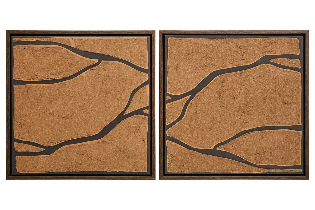 Orsina Astratto Textured Wall Art Set of 2 – Modern Brown & Black