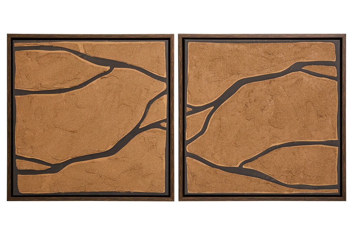 Orsina Astratto Textured Wall Art Set of 2 – Modern Brown & Black