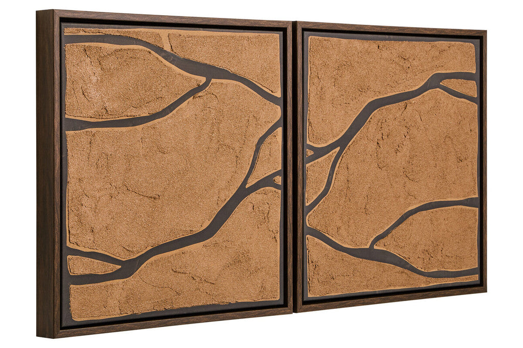 Orsina Astratto Textured Wall Art Set of 2 – Modern Brown & Black