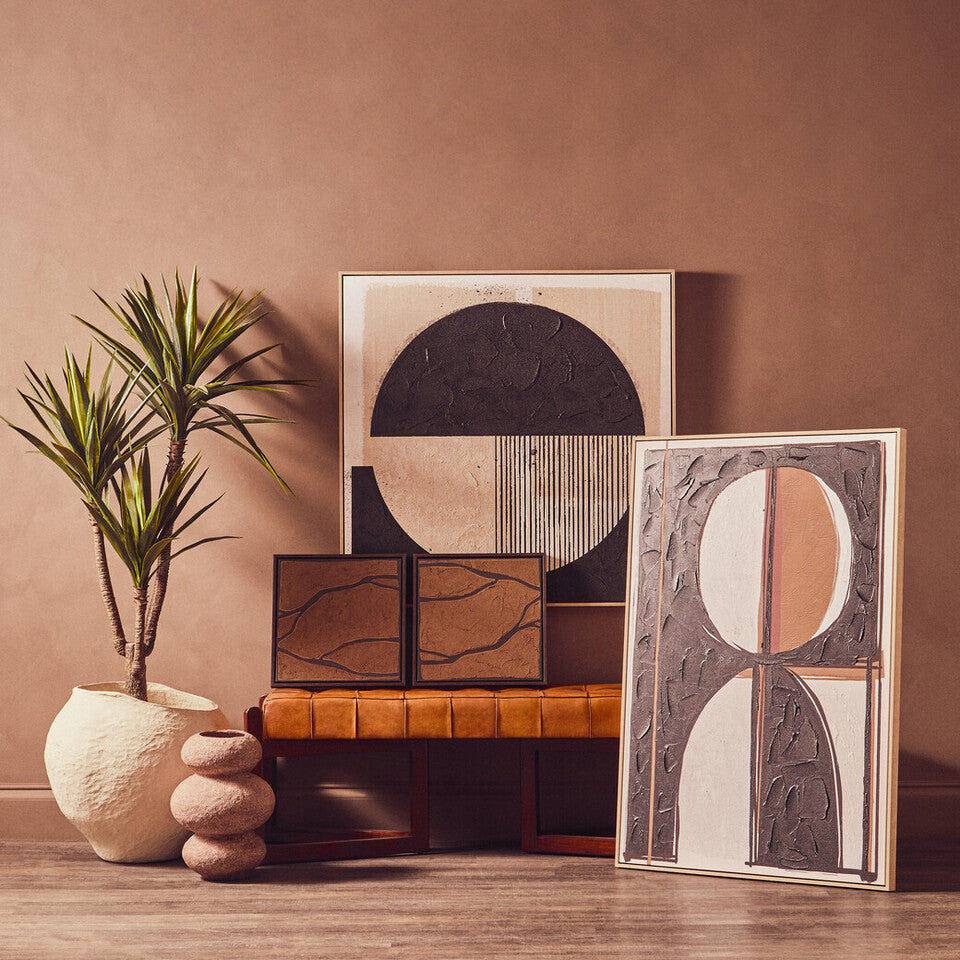 Orsina Astratto Black and Cream Wall Art – Modern Minimalist Abstract