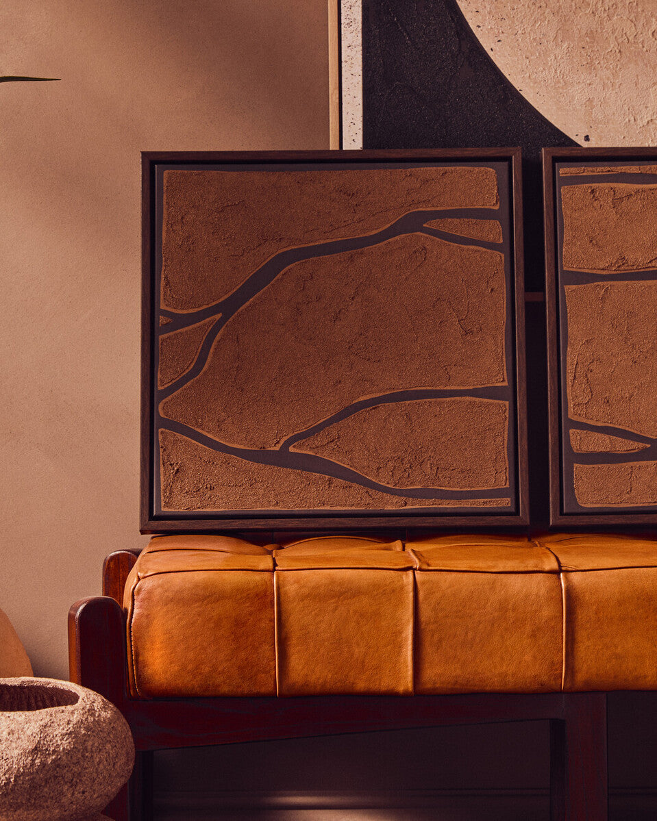 Orsina Astratto Textured Wall Art Set of 2 – Modern Brown & Black