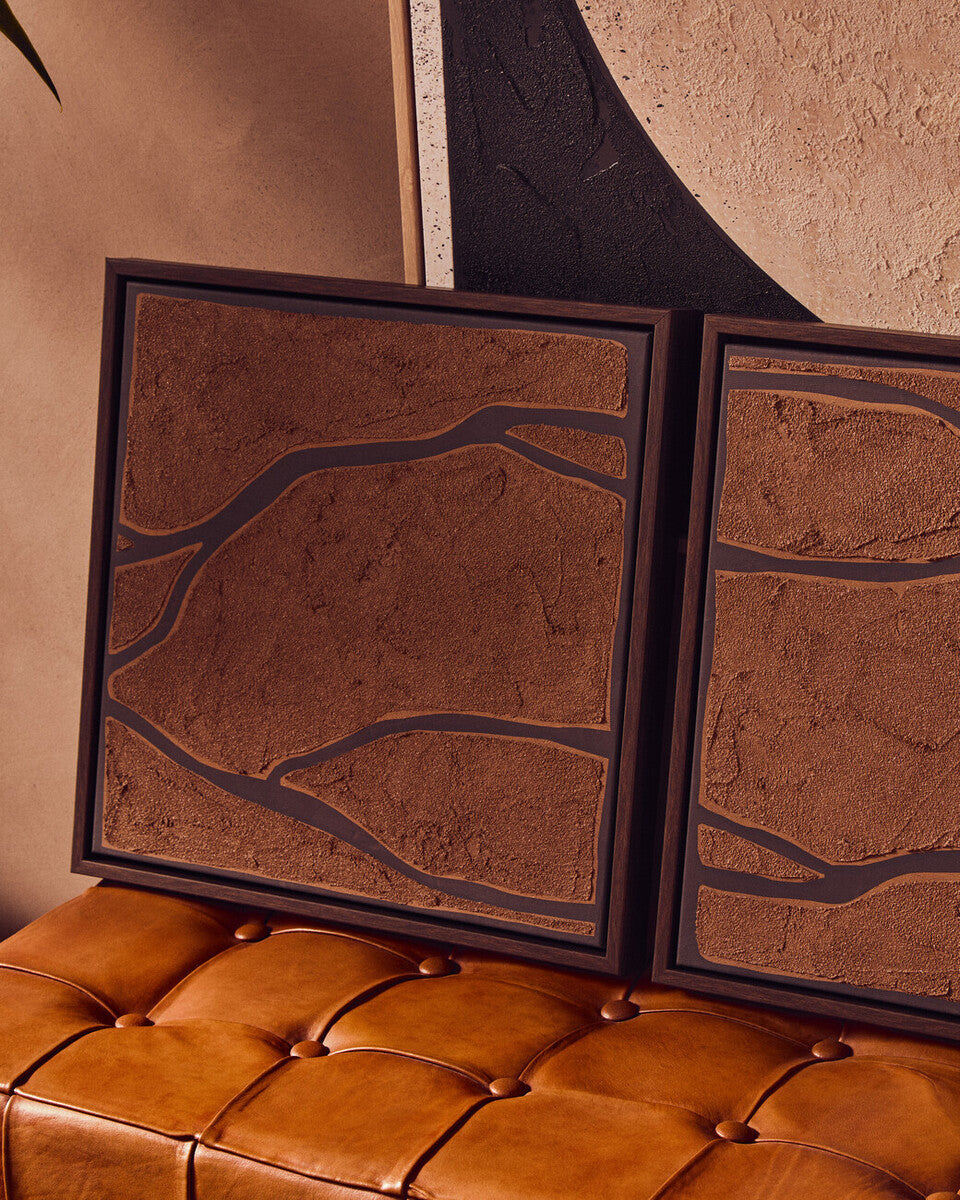 Orsina Astratto Textured Wall Art Set of 2 – Modern Brown & Black