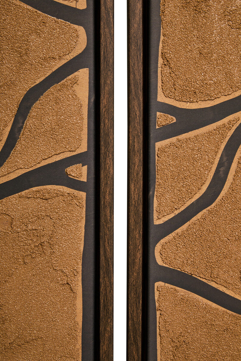 Orsina Astratto Textured Wall Art Set of 2 – Modern Brown & Black