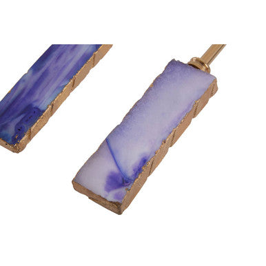 Bowerbird Agata Blue Agate & Metallic Serving Set | 2-Piece Duo
