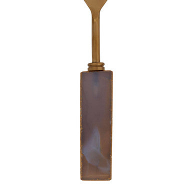 Orsina Bowerbird Agata Grey and Gold Serving Set | Agate Cutlery