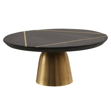 Orsina Omari Black Slate and Gold Cake Stand – Modern Dessert Display