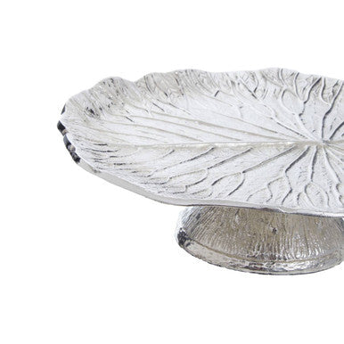 Orsina Salma Silver Lotus Leaf Cake Stand – Pedestal Dessert Display