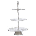 Orsina Salma Three Tier Lotus Leaf Silver Cake Stand | Dessert Display