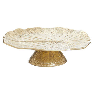 Orsina Salma Gold Lotus Leaf Cake Stand – Sculptural Dessert Display