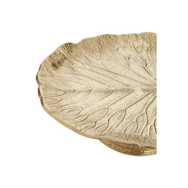 Orsina Salma Gold Lotus Leaf Cake Stand – Sculptural Dessert Display