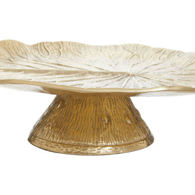 Orsina Salma Gold Lotus Leaf Cake Stand – Sculptural Dessert Display