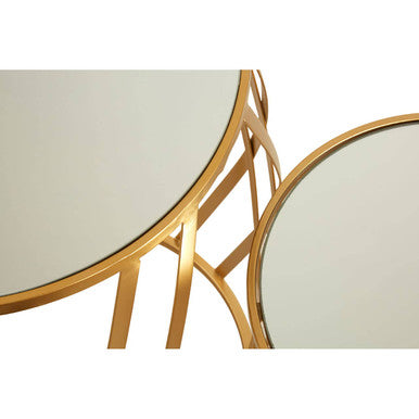 Orsina Avantis Gold Nesting Side Tables – Mirrored Glass Set of 2