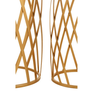 Orsina Avantis Gold Nesting Side Tables – Mirrored Glass Set of 2