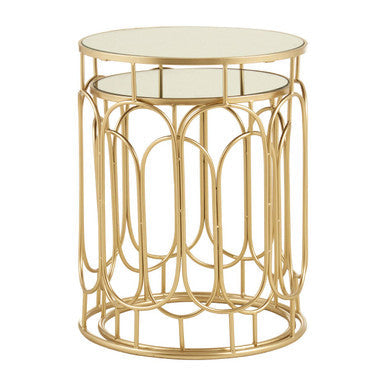 Orsina Avantis Gold Nesting Side Tables – Set of 2 Mirrored Glass