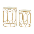 Orsina Avantis Gold Nesting Side Tables – Set of 2 Mirrored Glass
