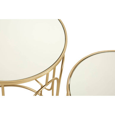 Orsina Avantis Gold Nesting Side Tables – Set of 2 Mirrored Glass