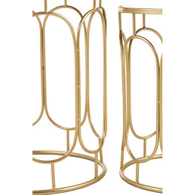 Orsina Avantis Gold Nesting Side Tables – Set of 2 Mirrored Glass
