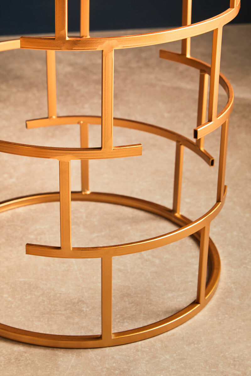 Orsina Avantis Gold Nesting Side Tables – Set of 2 Mirrored Glass