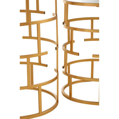 Orsina Avantis Gold Nesting Side Tables – Set of 2 Mirrored Glass