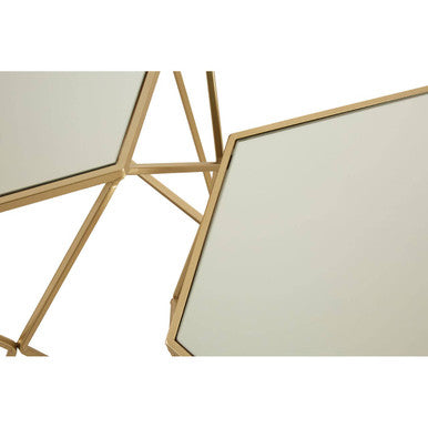 Orsina Avantis Set of 2 Hexagonal Mirrored Nesting Side Tables - Gold