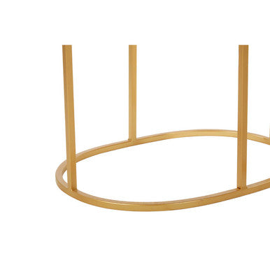 Orsina Avantis Gold Oval Side Tables – Set of 2 Mirrored Glass Tops