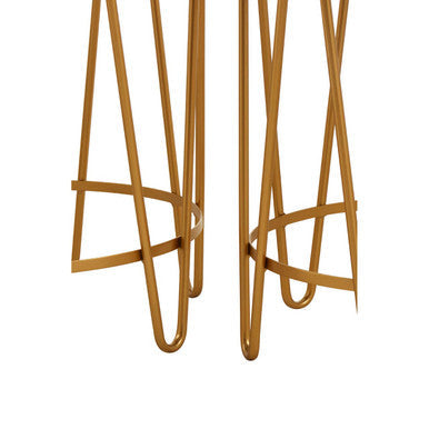 Orsina Avantis Gold Hairpin Side Tables – Set of 2 Mirrored Glass Tops