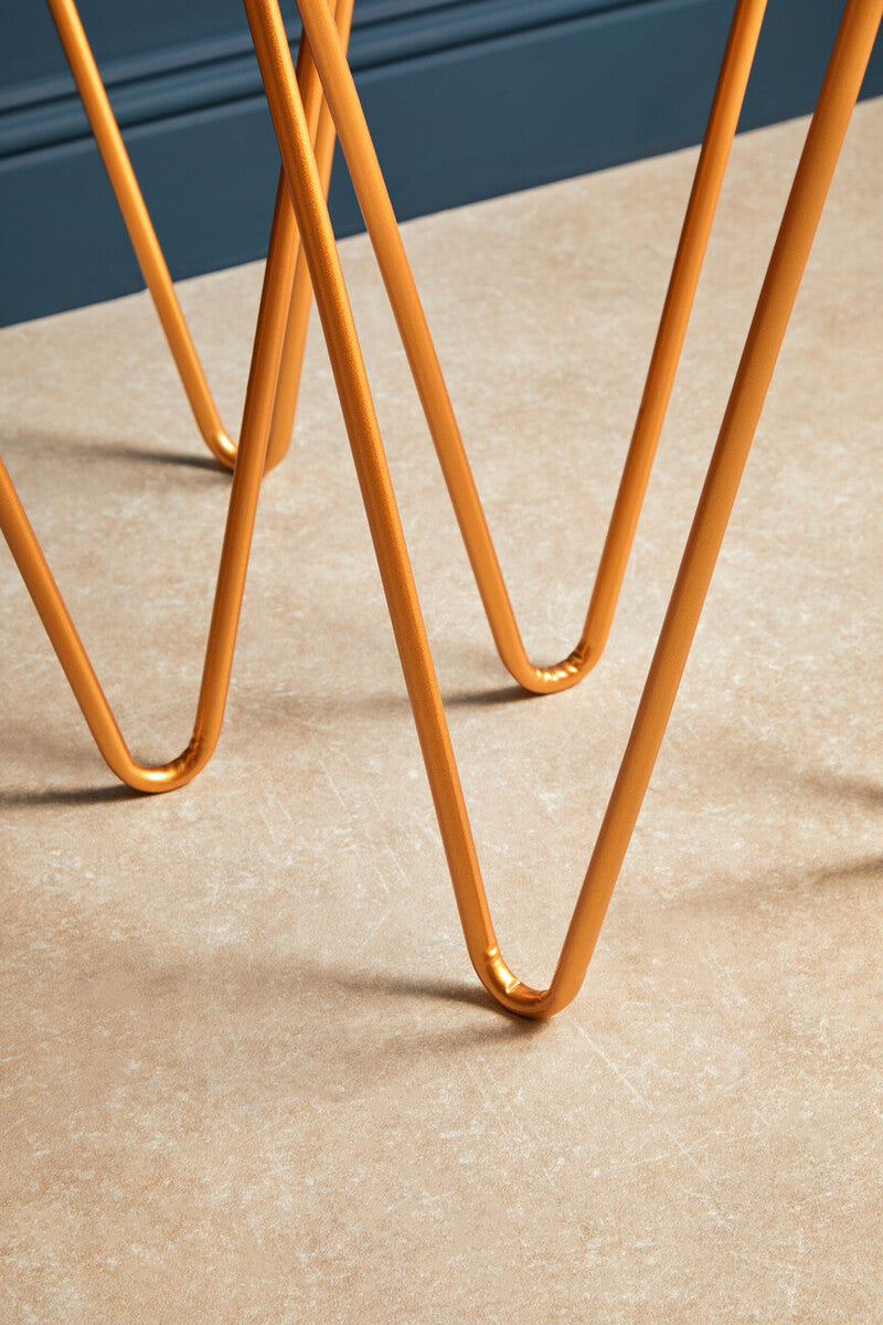 Orsina Avantis Gold Mirrored Triangle Side Tables - Set of 2