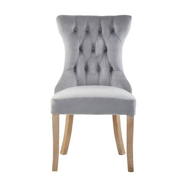 Orsina Kensington Townhouse Grey Velvet Buttoned Dining Chair