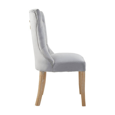 Orsina Kensington Townhouse Grey Velvet Buttoned Dining Chair