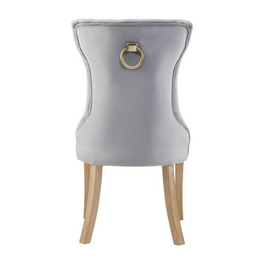 Orsina Kensington Townhouse Grey Velvet Buttoned Dining Chair