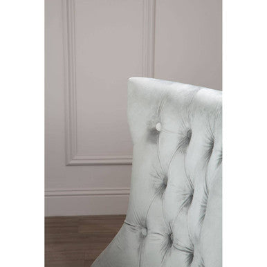 Orsina Kensington Townhouse Grey Velvet Buttoned Dining Chair